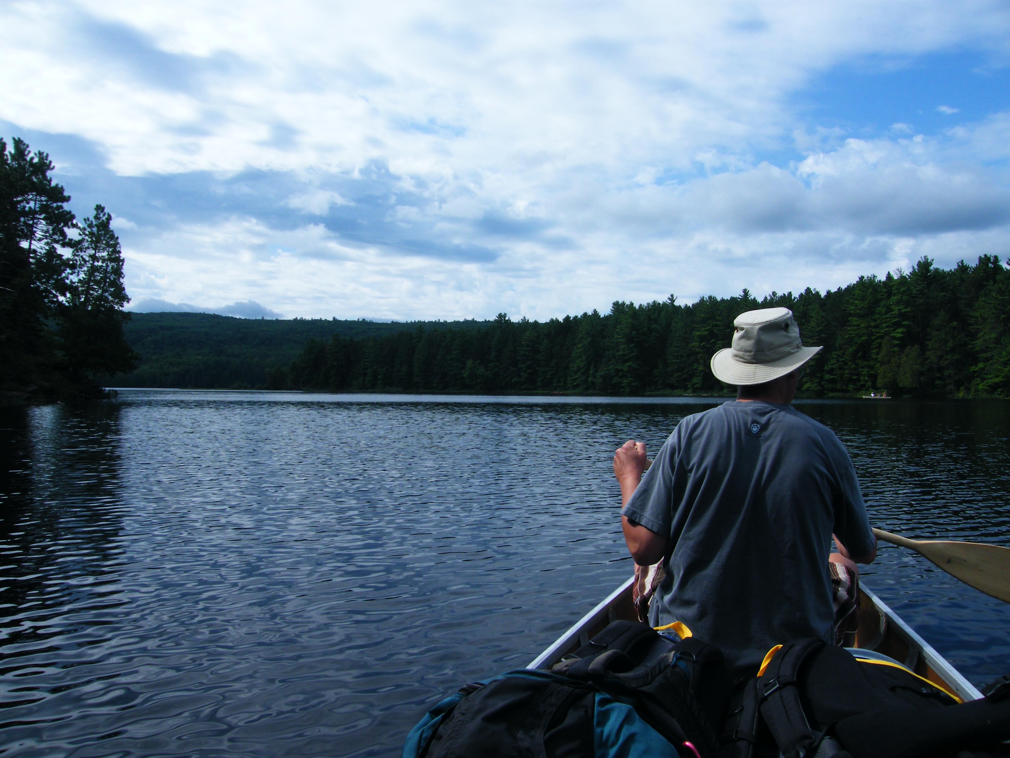 Eric on the Barron River, Algonquin Park, August 2011